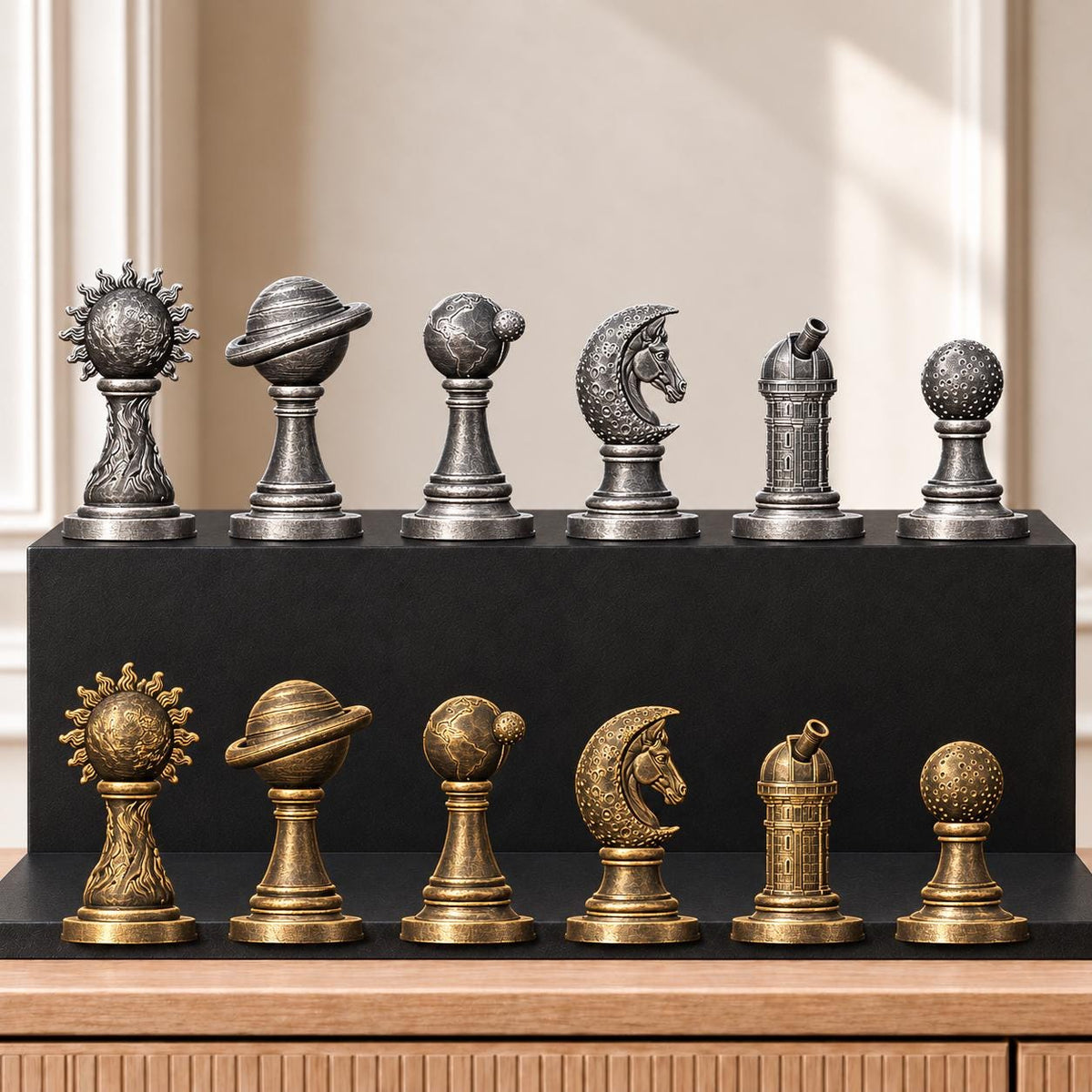 Sonnensystem – thematisches Schachfigurenset mit 32 Figuren – Ansicht 2