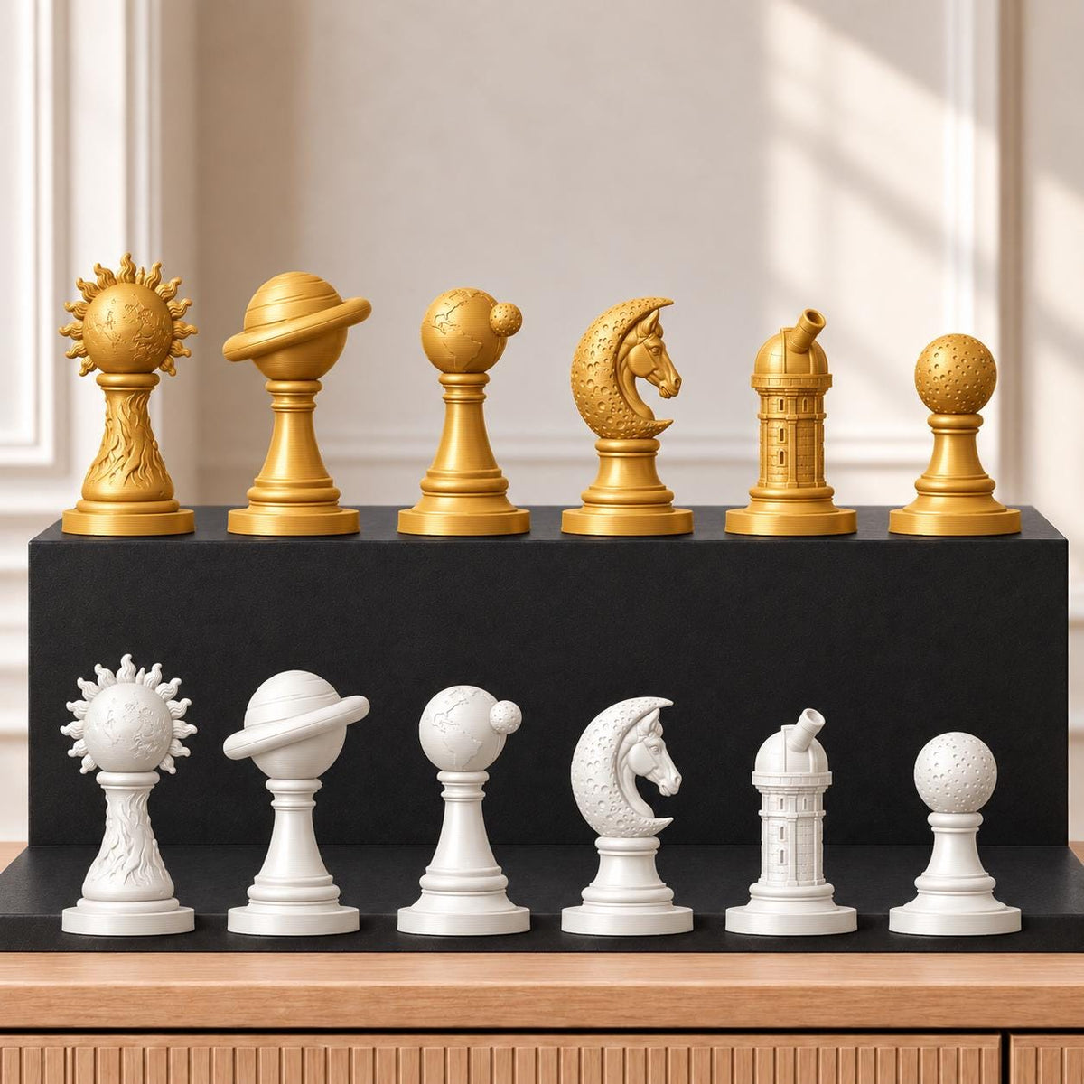 Sonnensystem – thematisches Schachfigurenset mit 32 Figuren – Ansicht 6