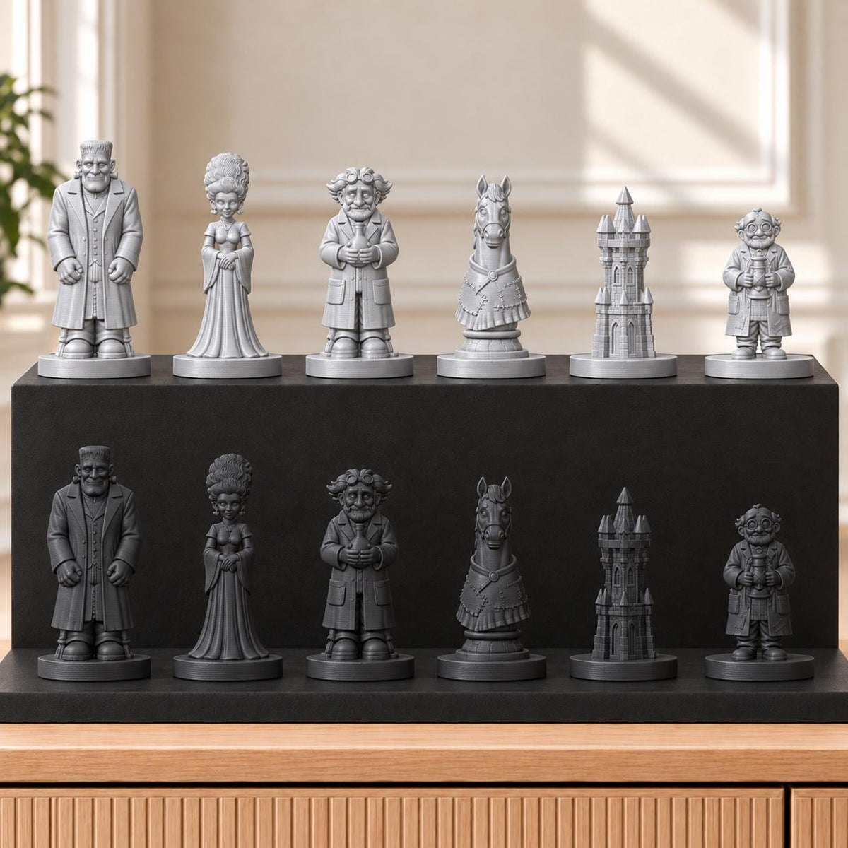 Frankenstein Schachset STL – 6 Figuren für 3D-Druck – Ansicht 8