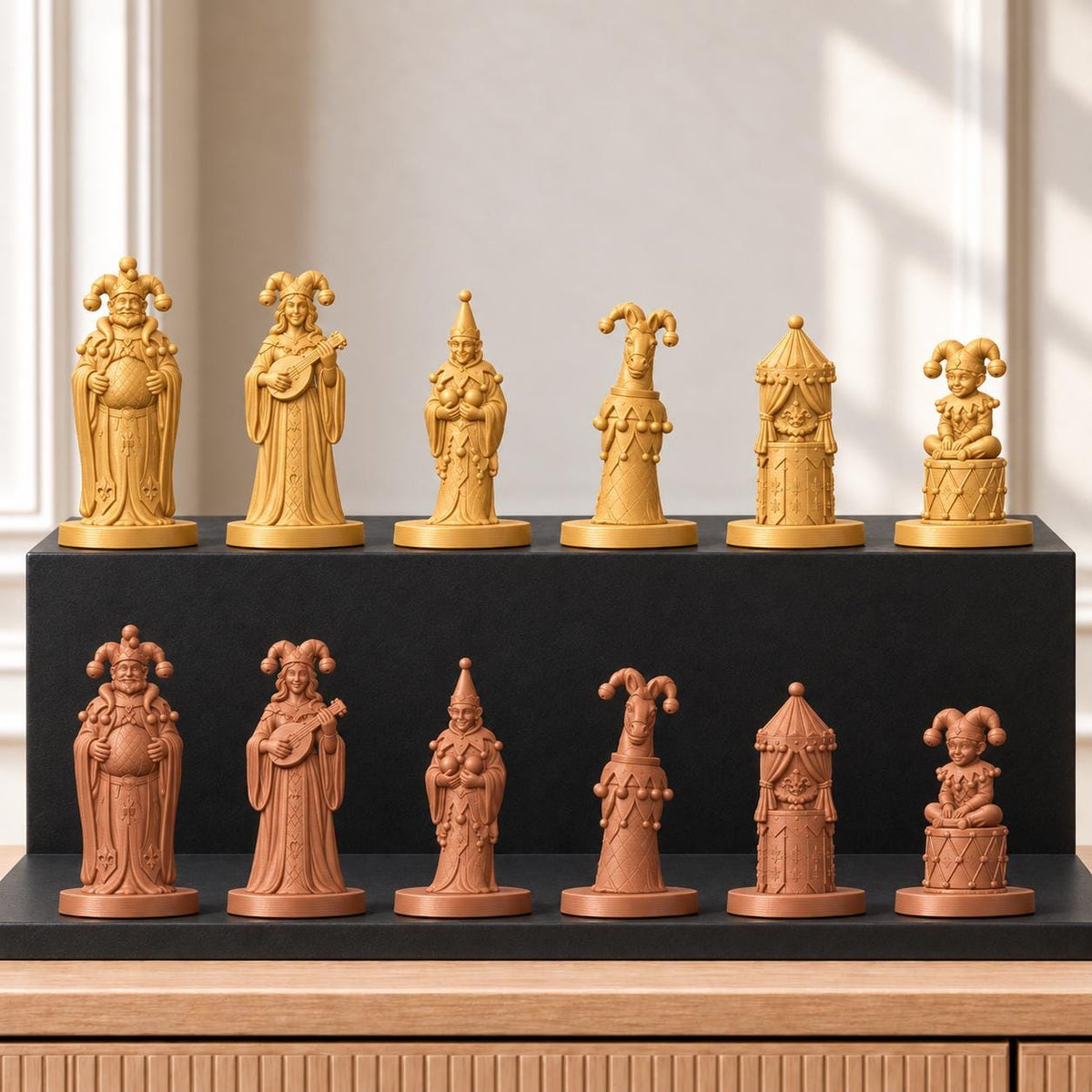 Gaukler – thematisches Schachfigurenset mit 32 Figuren – Ansicht 7