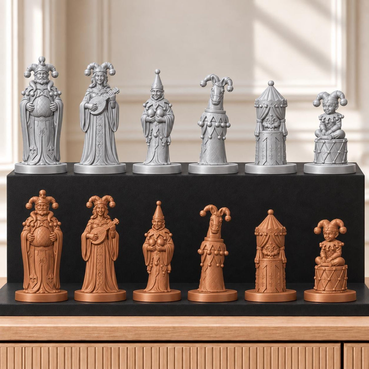 Gaukler – thematisches Schachfigurenset mit 32 Figuren – Ansicht 10