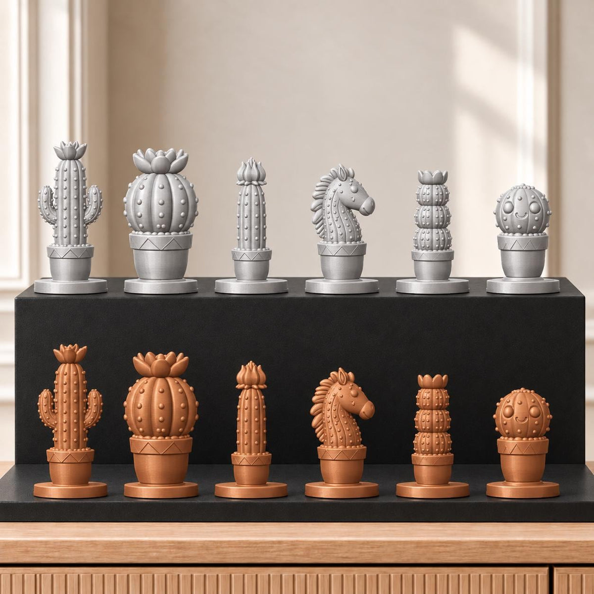 Kakteen – thematisches Schachfigurenset mit 32 Figuren – Ansicht 10