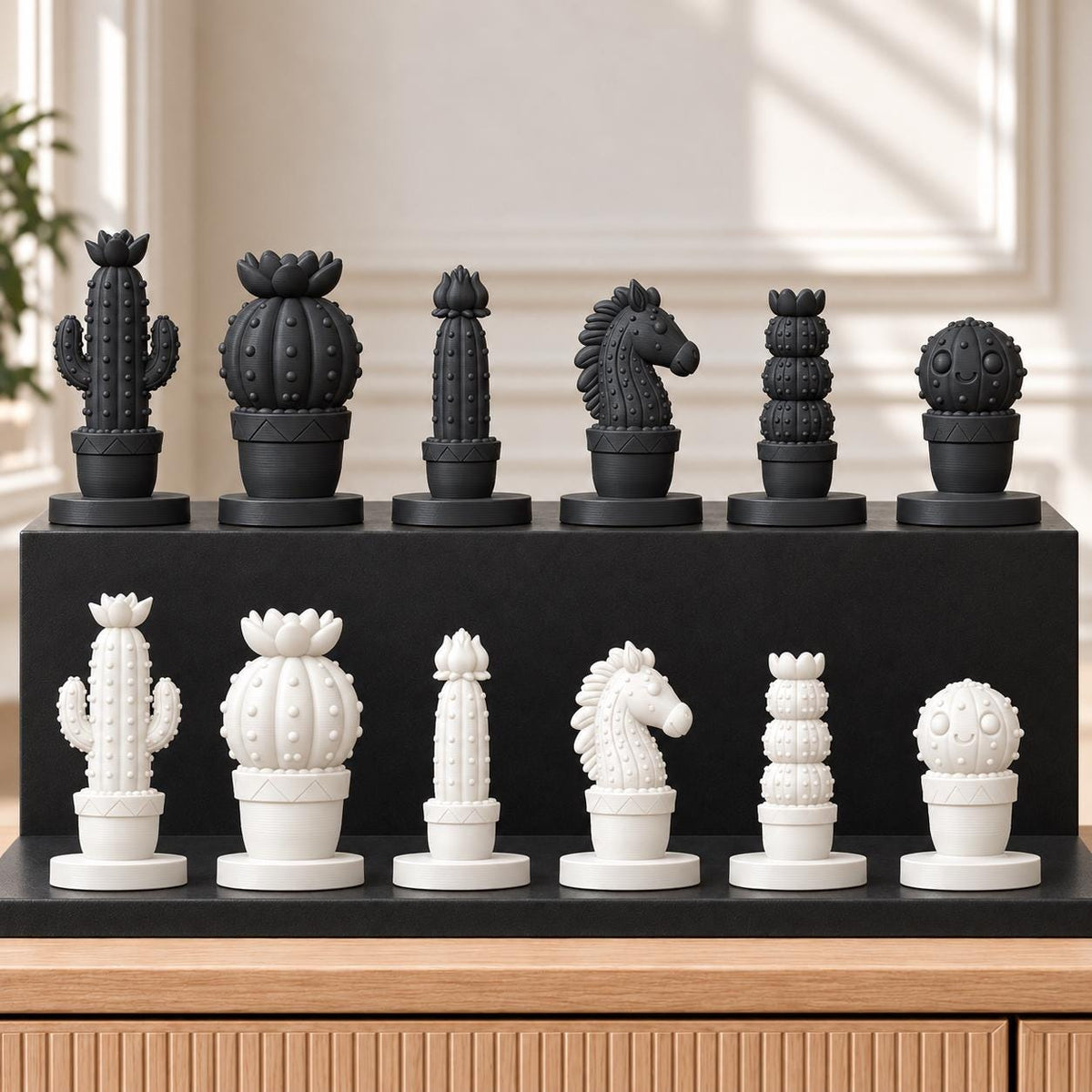 Kakteen – thematisches Schachfigurenset mit 32 Figuren – Ansicht 11