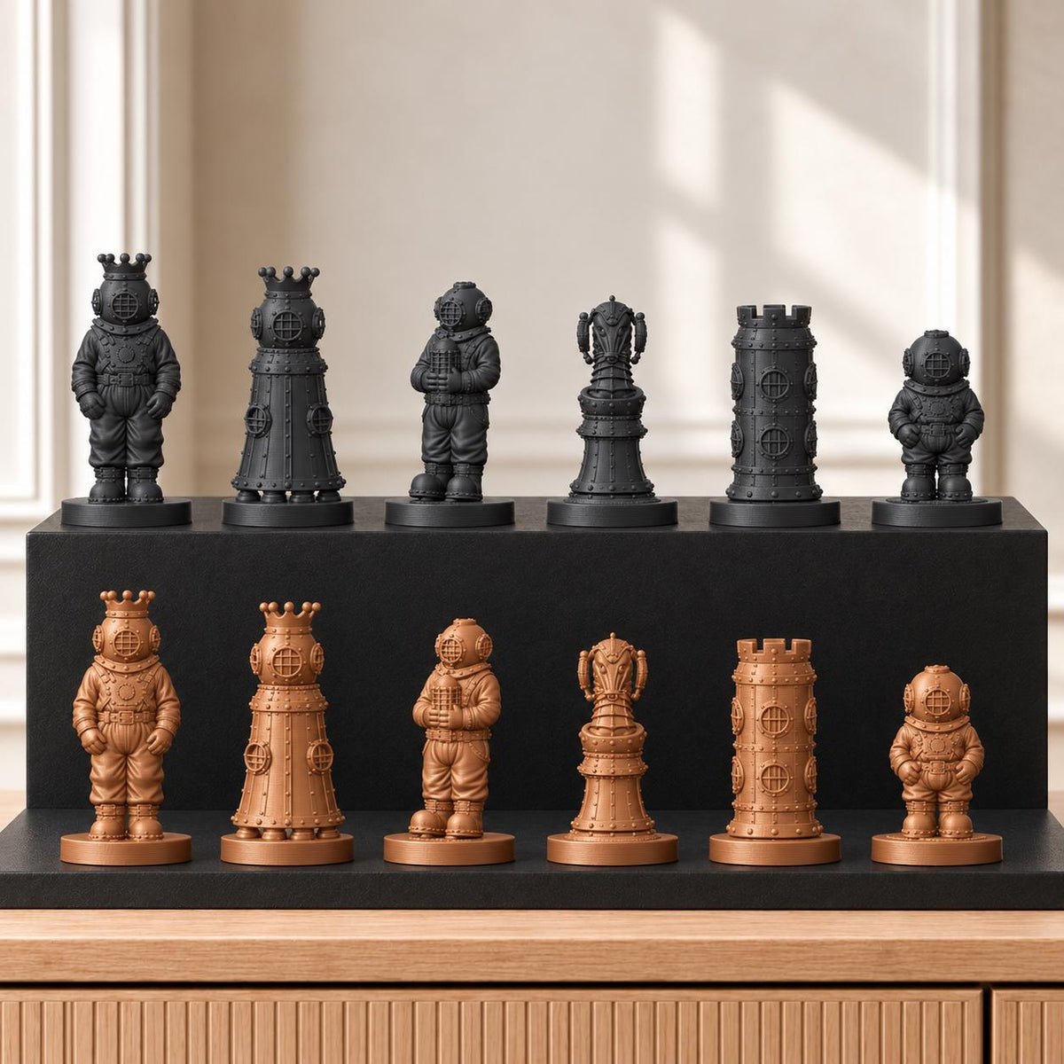 Tiefseetaucher – thematisches Schachfigurenset mit 32 Figuren – Ansicht 12