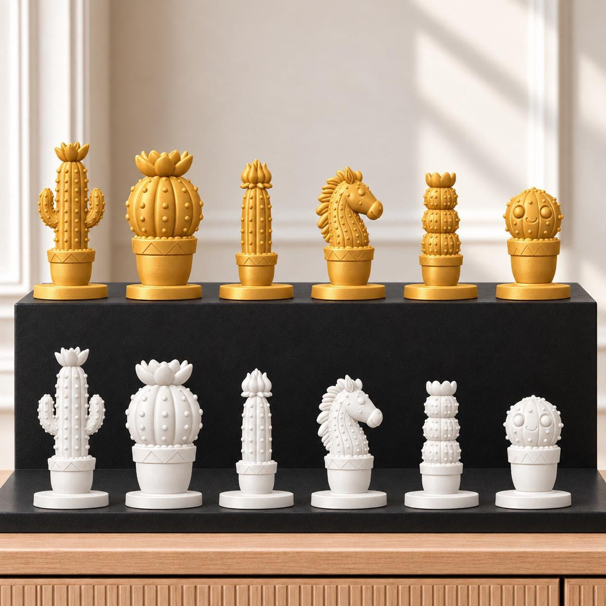 Kakteen Schachset STL – 6 Figuren für 3D-Druck – Ansicht 6