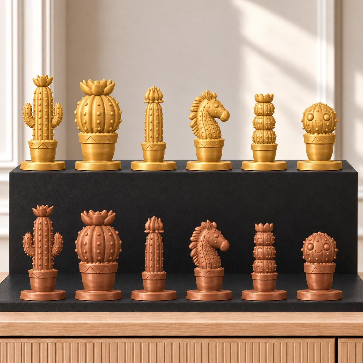 Kakteen Schachset STL – 6 Figuren für 3D-Druck – Ansicht 7