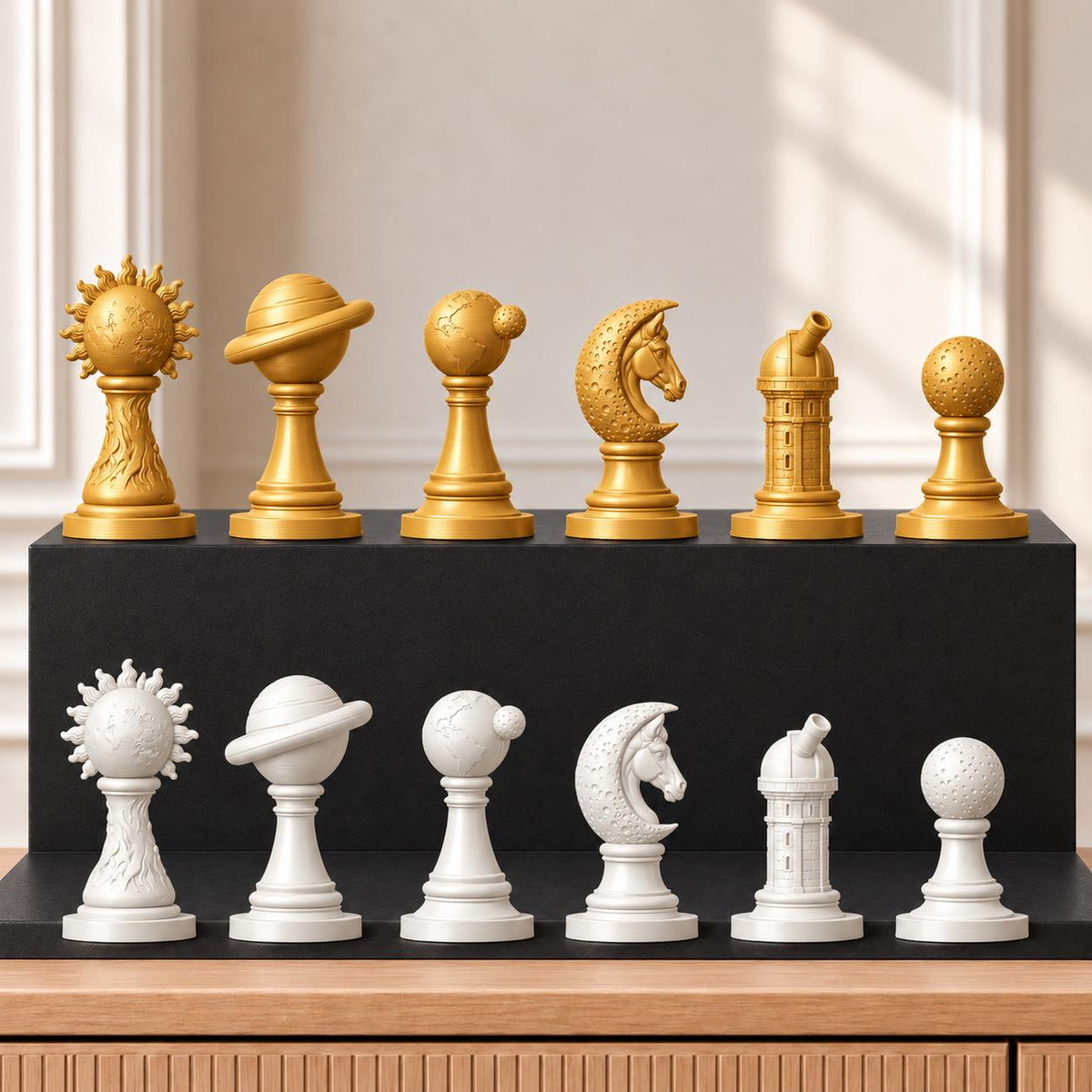 Sonnensystem Schachset STL – 6 Figuren für 3D-Druck – Ansicht 6