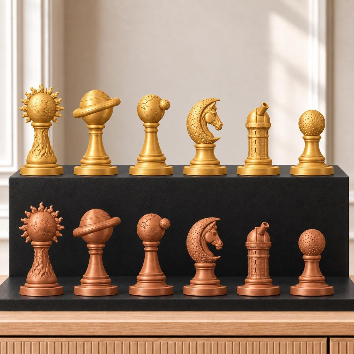 Sonnensystem Schachset STL – 6 Figuren für 3D-Druck – Ansicht 7