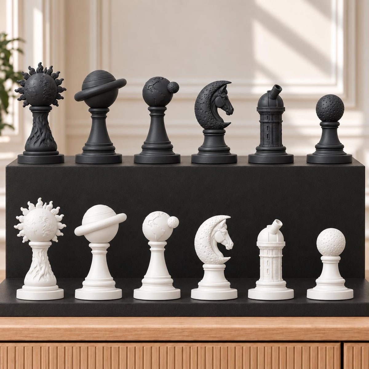 Sonnensystem Schachset STL – 6 Figuren für 3D-Druck – Ansicht 11