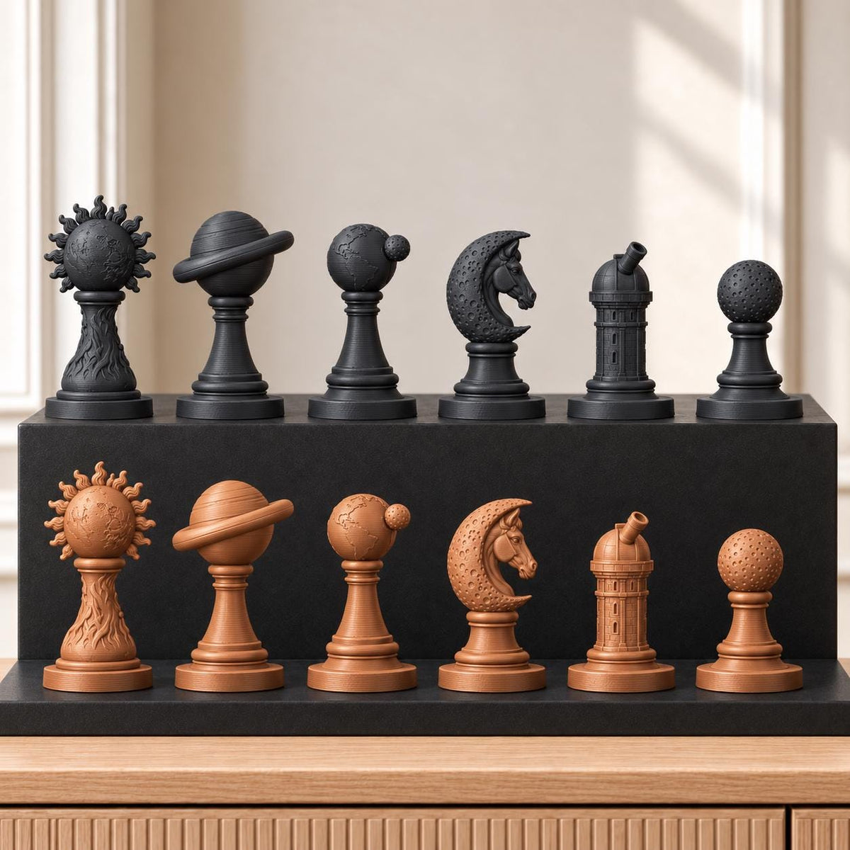 Sonnensystem Schachset STL – 6 Figuren für 3D-Druck – Ansicht 12