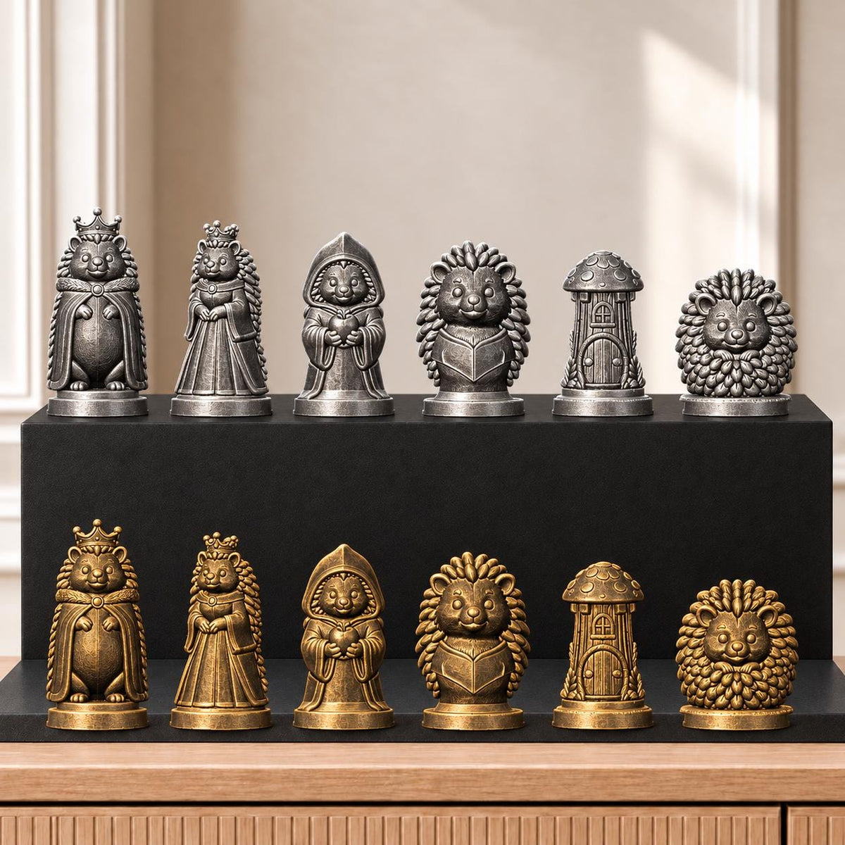 Igel Schachset STL – 6 Figuren für 3D-Druck – Ansicht 2