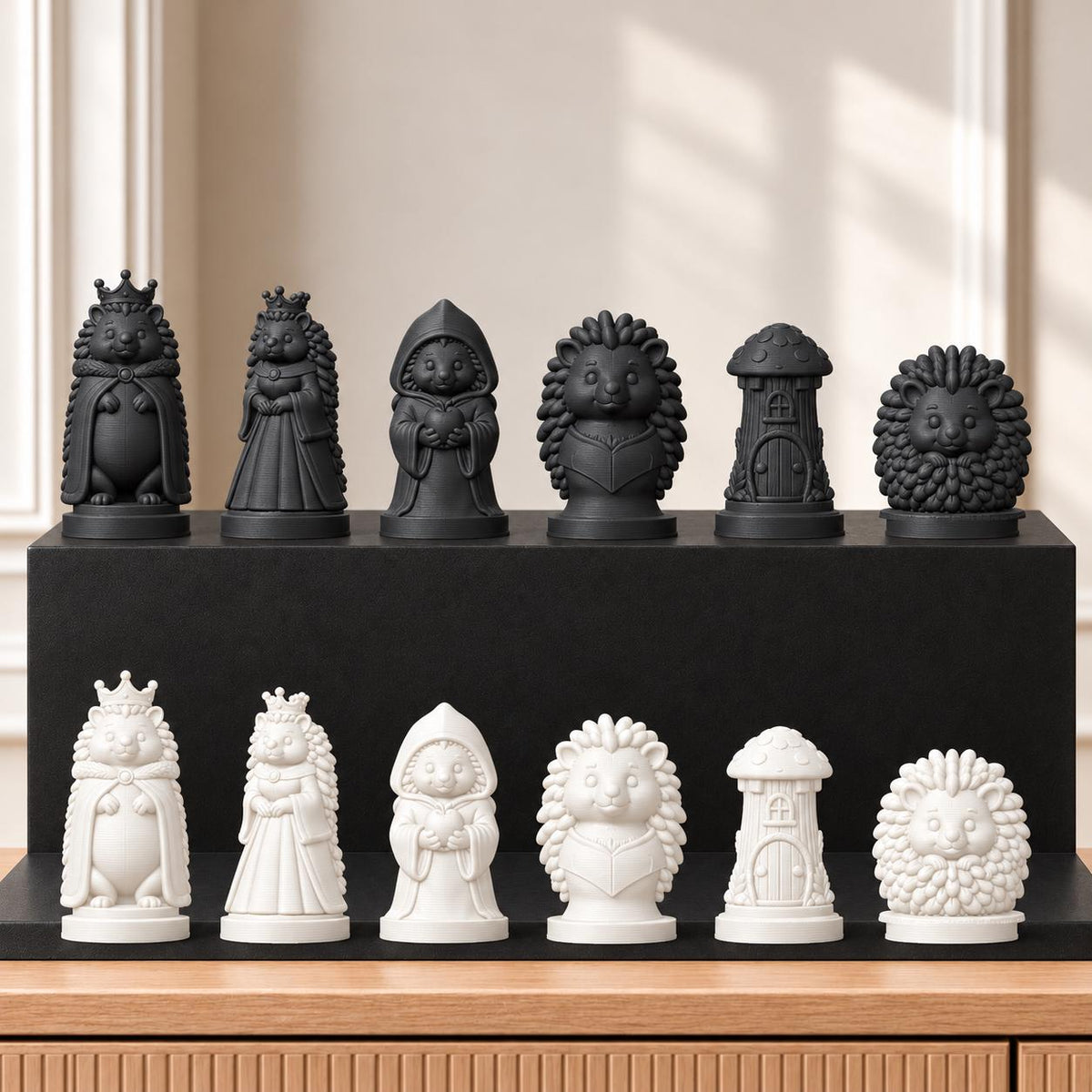 Igel Schachset STL – 6 Figuren für 3D-Druck – Ansicht 11