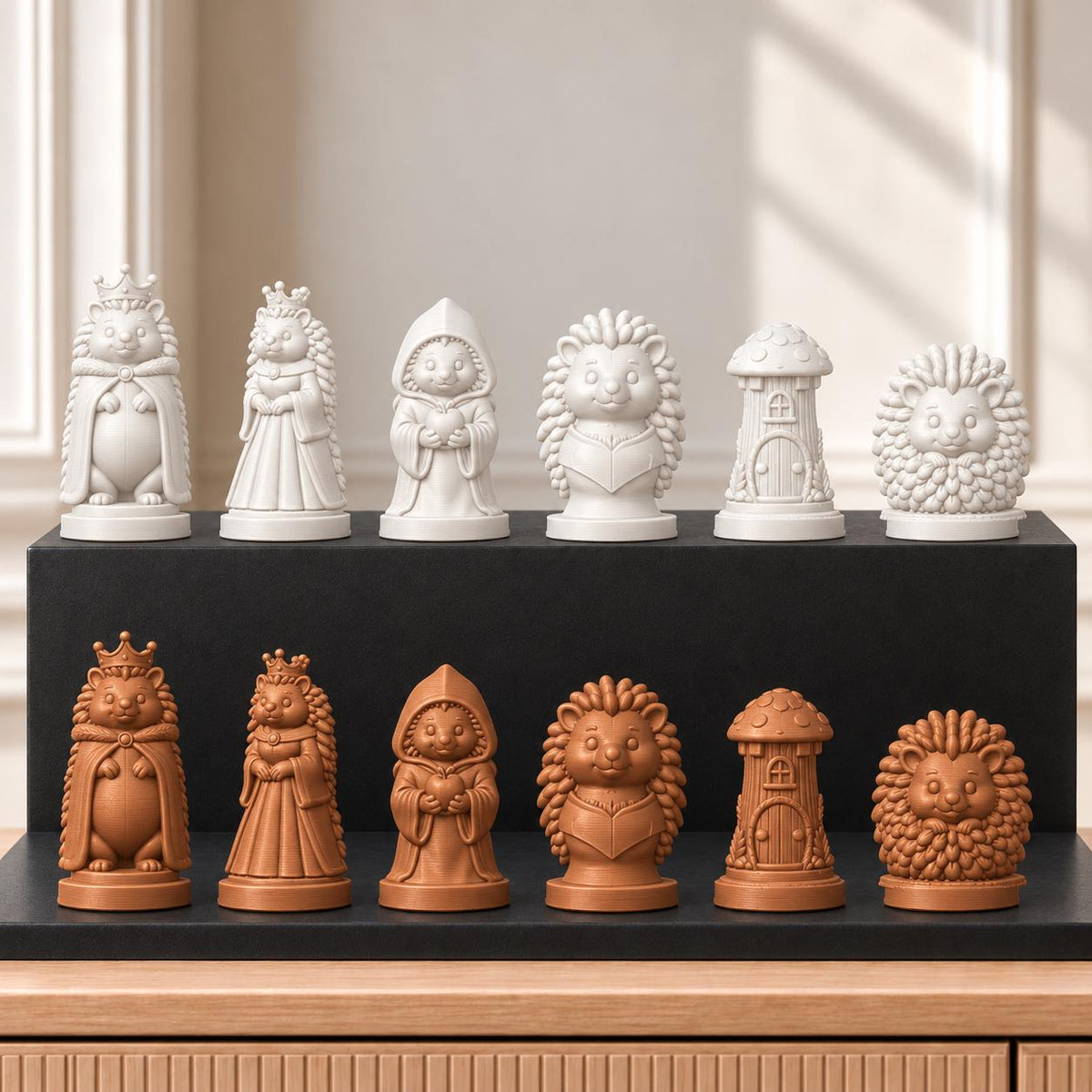 Igel Schachset STL – 6 Figuren für 3D-Druck – Ansicht 13