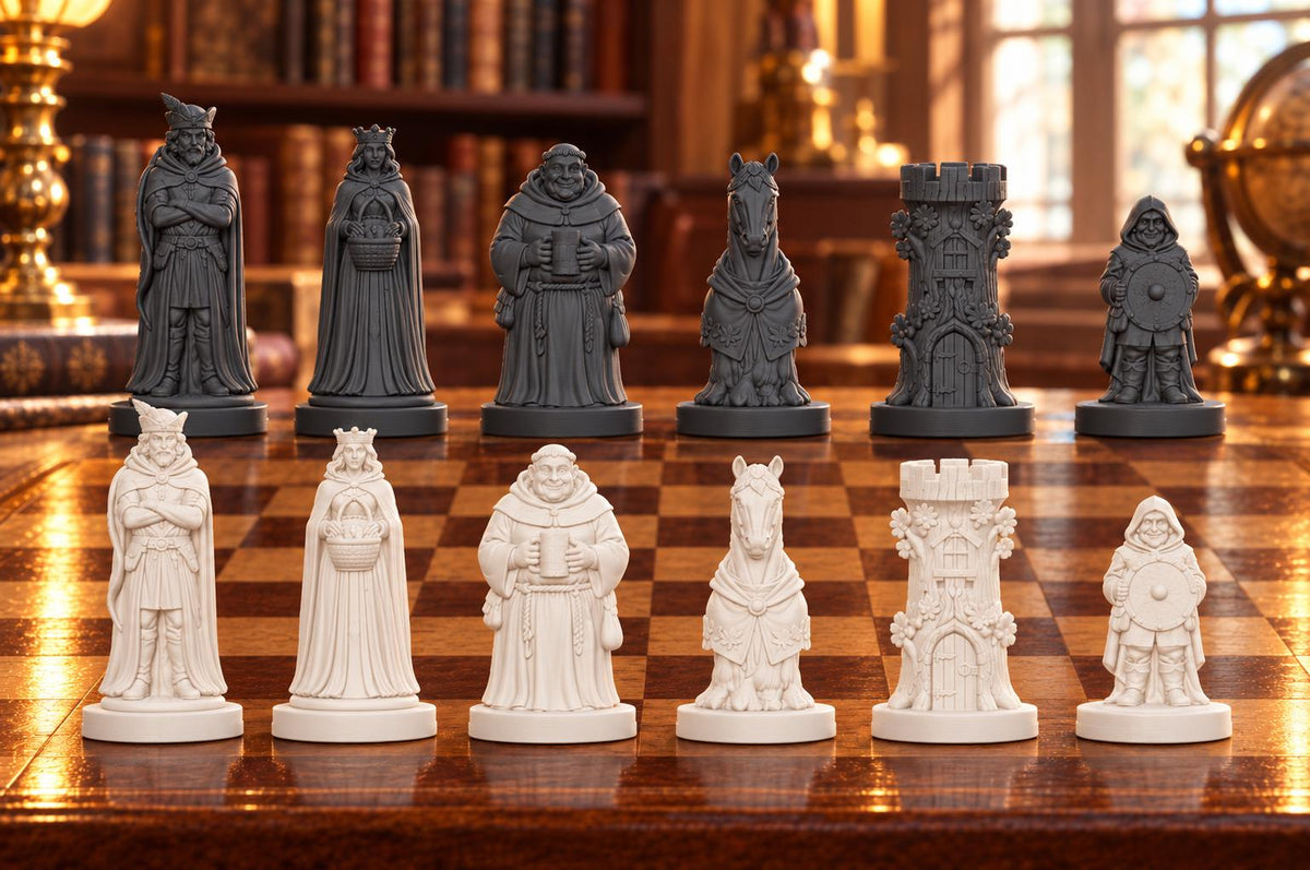Robin Hood Schachset STL – 6 Figuren für 3D-Druck – Ansicht 1