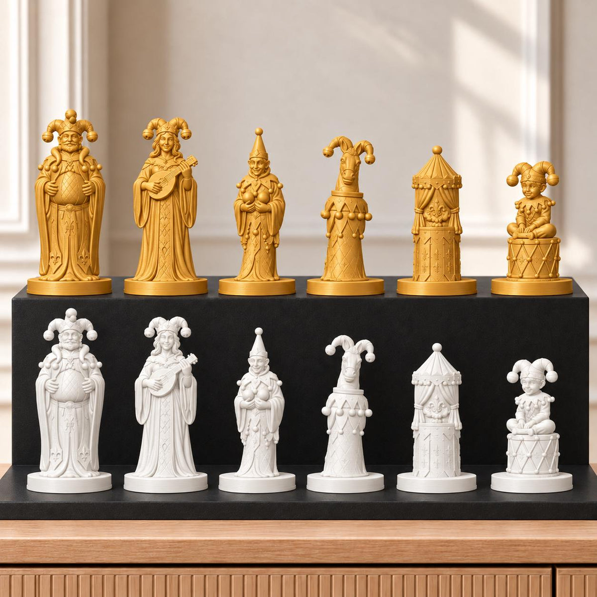 Gaukler Schachset STL – 6 Figuren für 3D-Druck – Ansicht 6