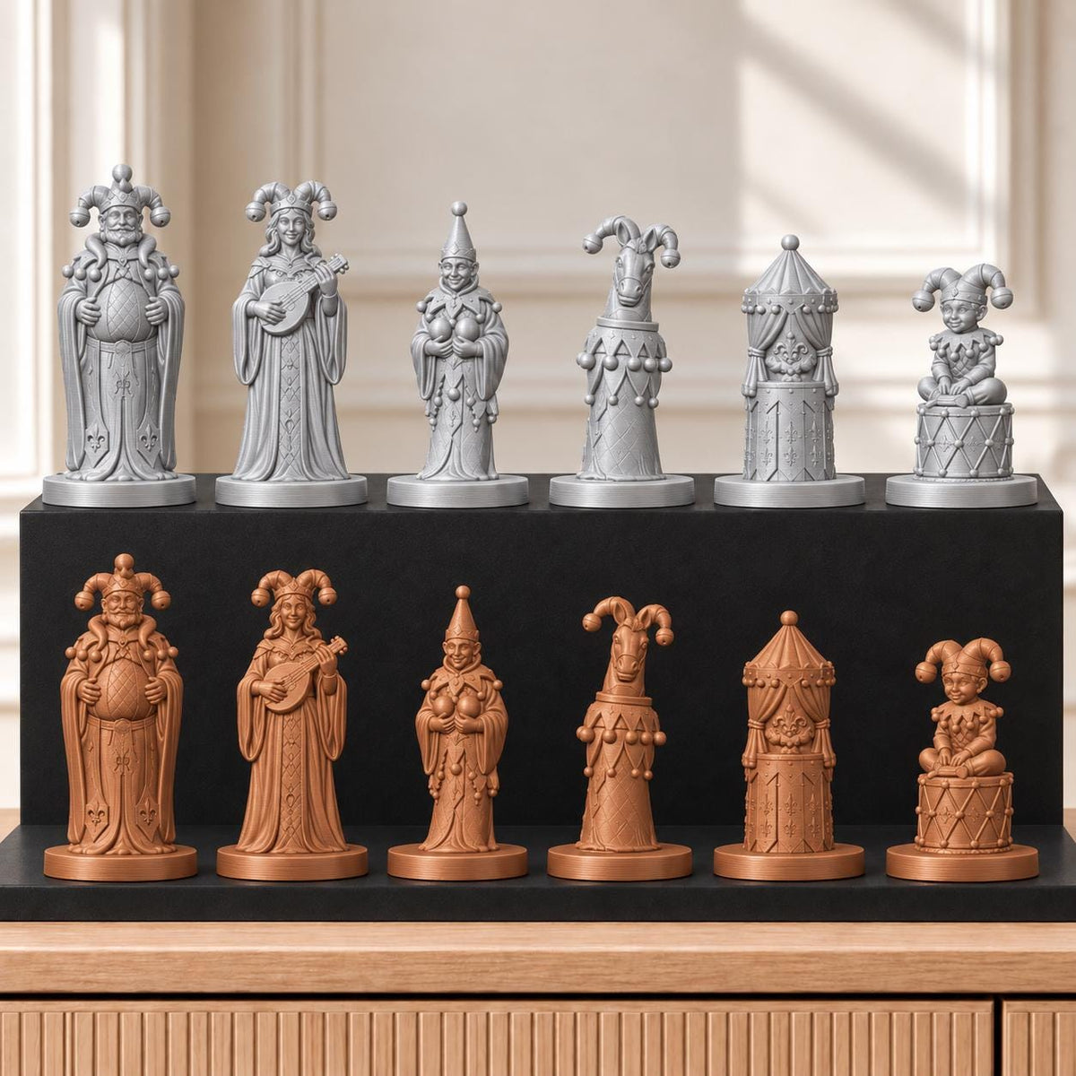 Gaukler Schachset STL – 6 Figuren für 3D-Druck – Ansicht 10
