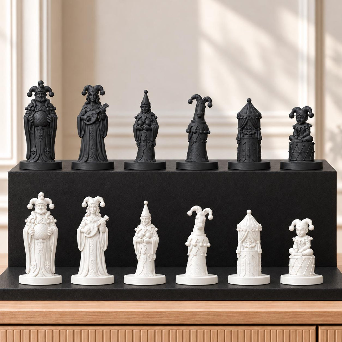 Gaukler Schachset STL – 6 Figuren für 3D-Druck – Ansicht 11