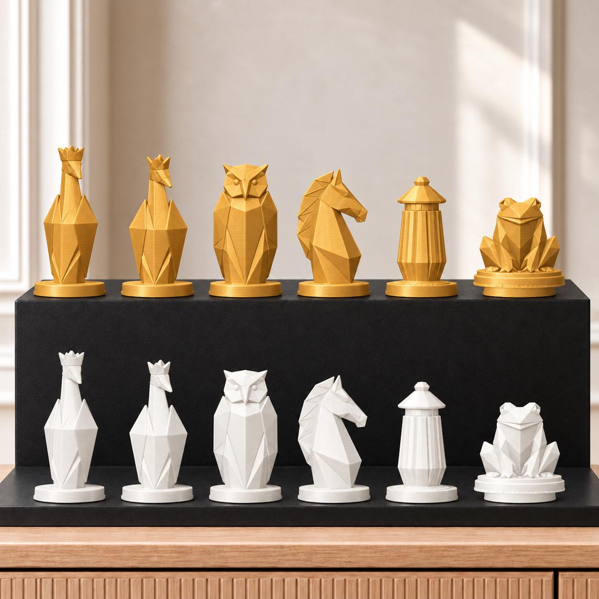 Origami Schachset STL – 6 Figuren für 3D-Druck – Ansicht 6