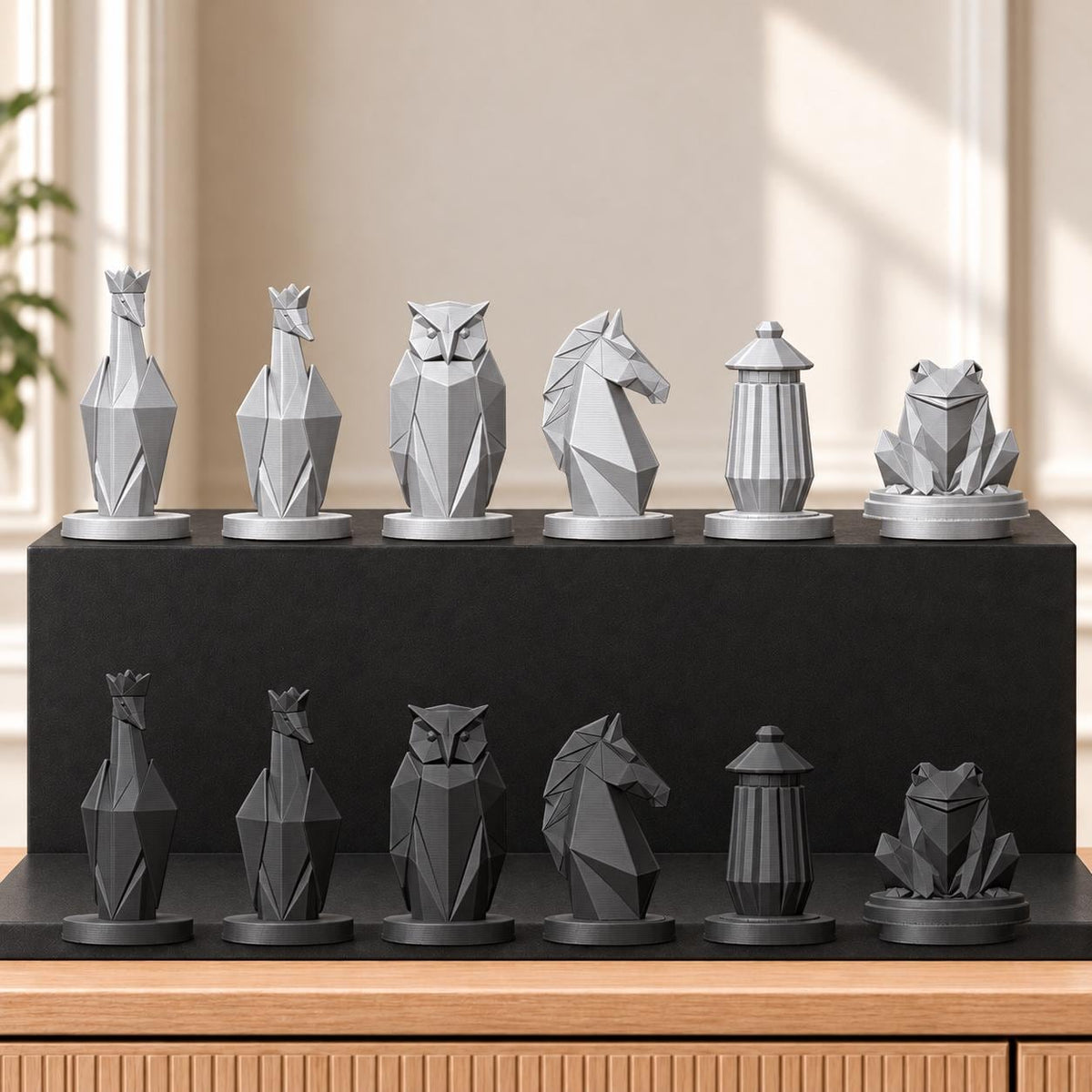 Origami Schachset STL – 6 Figuren für 3D-Druck – Ansicht 8