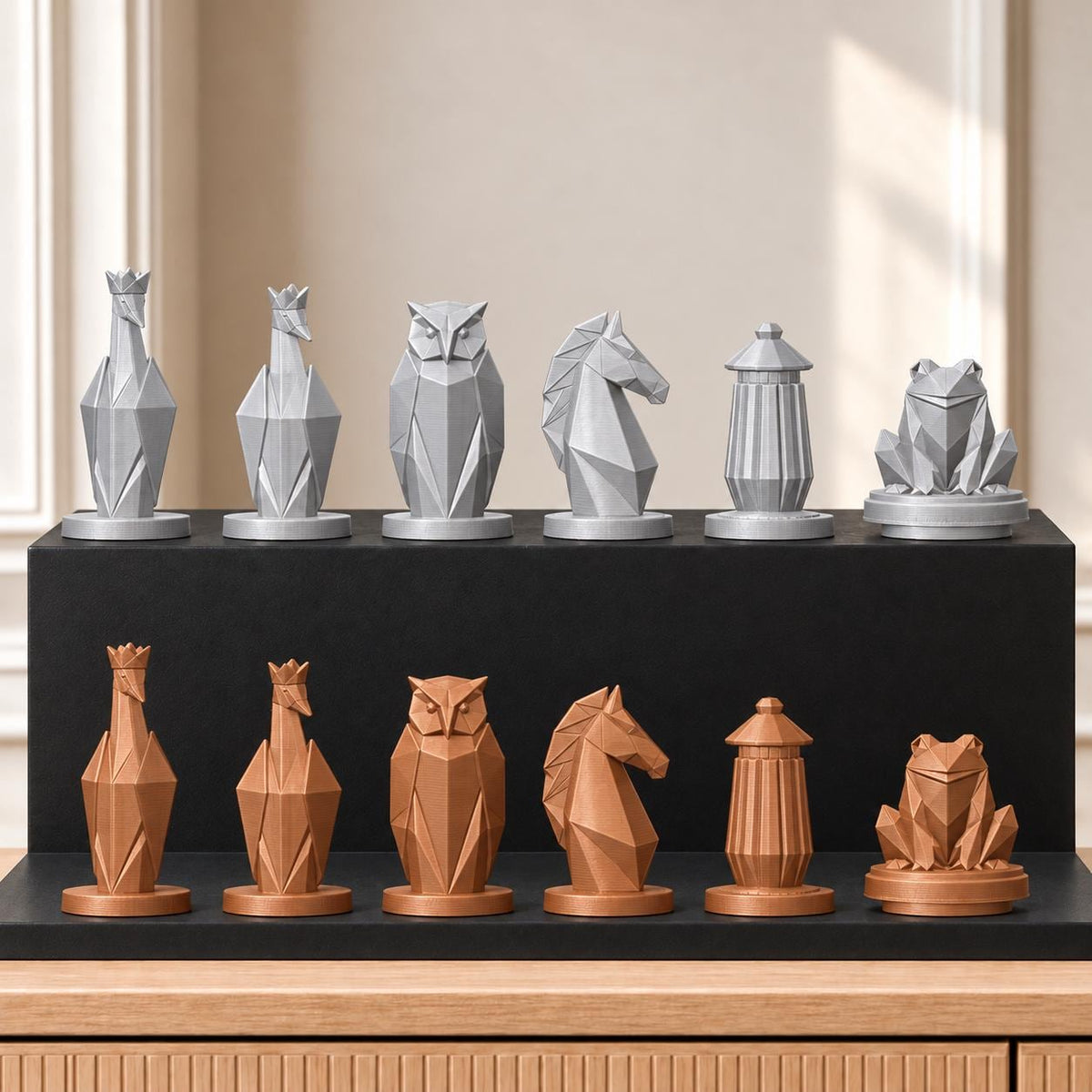Origami Schachset STL – 6 Figuren für 3D-Druck – Ansicht 10