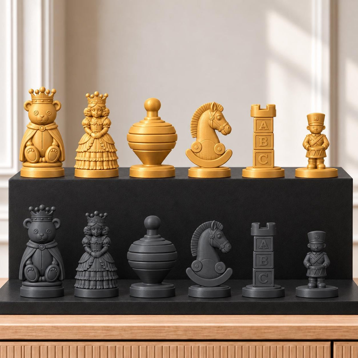 Spielzeugkiste Schachset STL – 6 Figuren für 3D-Druck – Ansicht 5