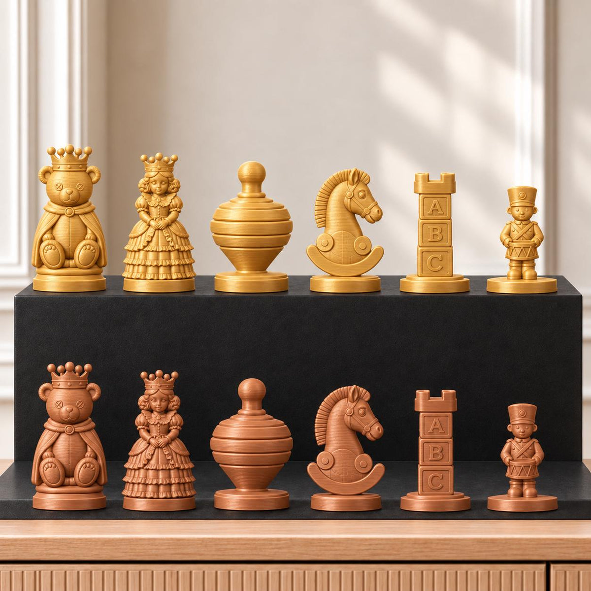 Spielzeugkiste Schachset STL – 6 Figuren für 3D-Druck – Ansicht 7