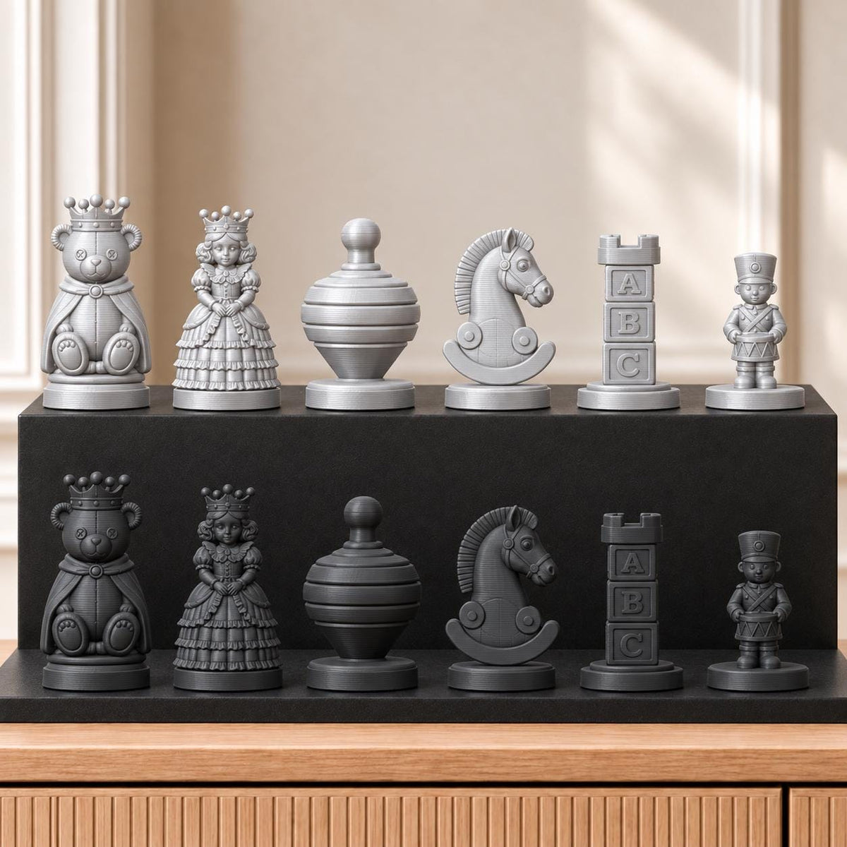 Spielzeugkiste Schachset STL – 6 Figuren für 3D-Druck – Ansicht 8
