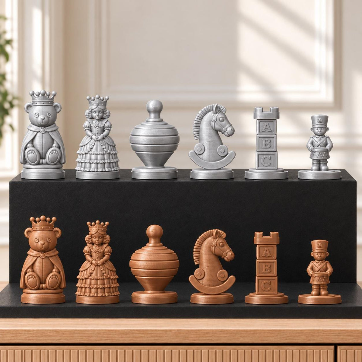 Spielzeugkiste Schachset STL – 6 Figuren für 3D-Druck – Ansicht 10