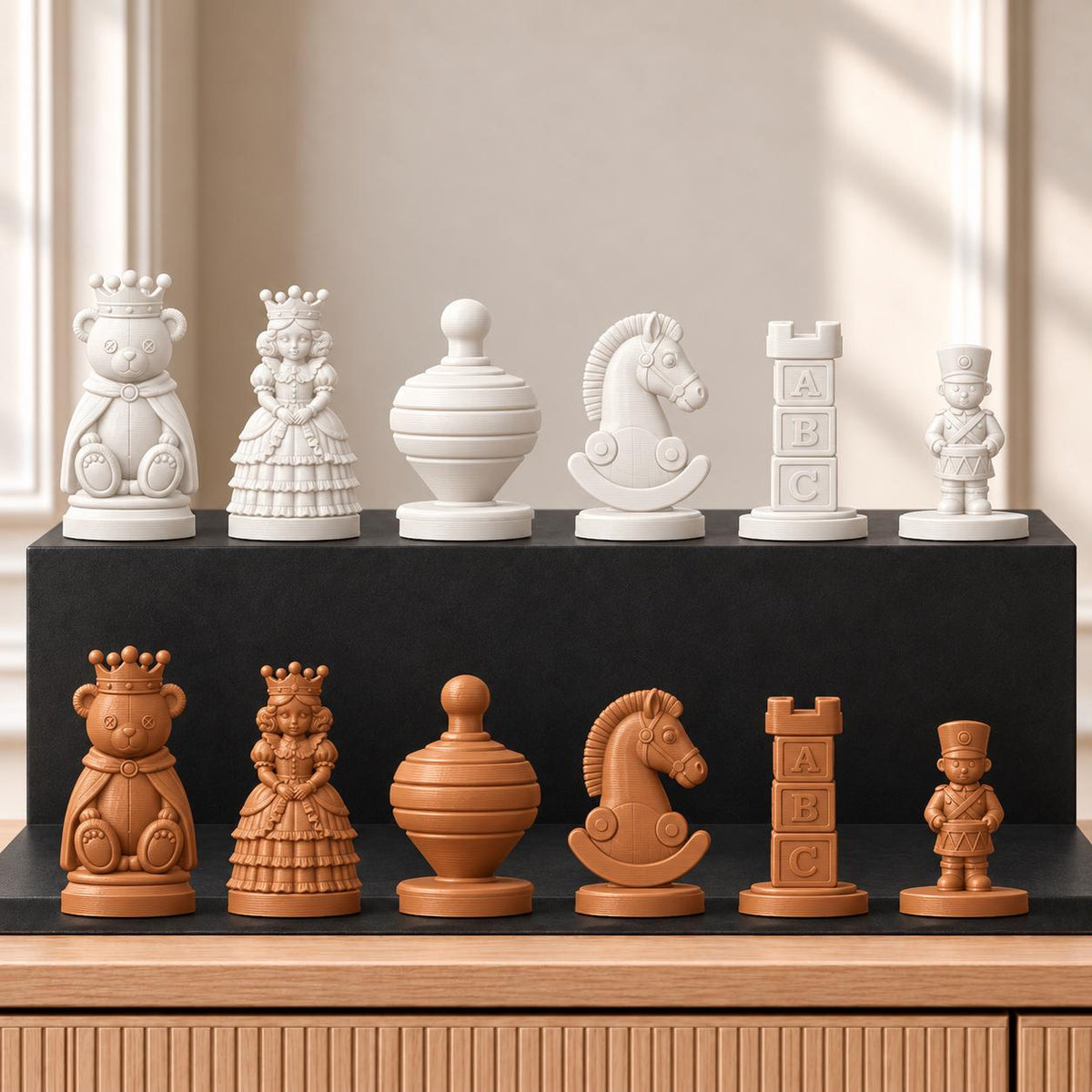 Spielzeugkiste Schachset STL – 6 Figuren für 3D-Druck – Ansicht 13