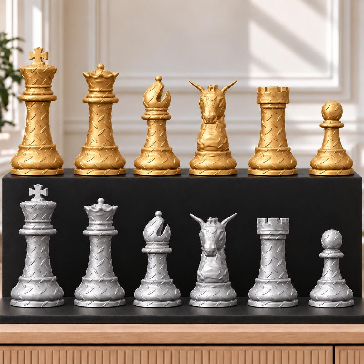 Diamond Plate – Staunton-Schachset mit 32 Figuren – Ansicht 4