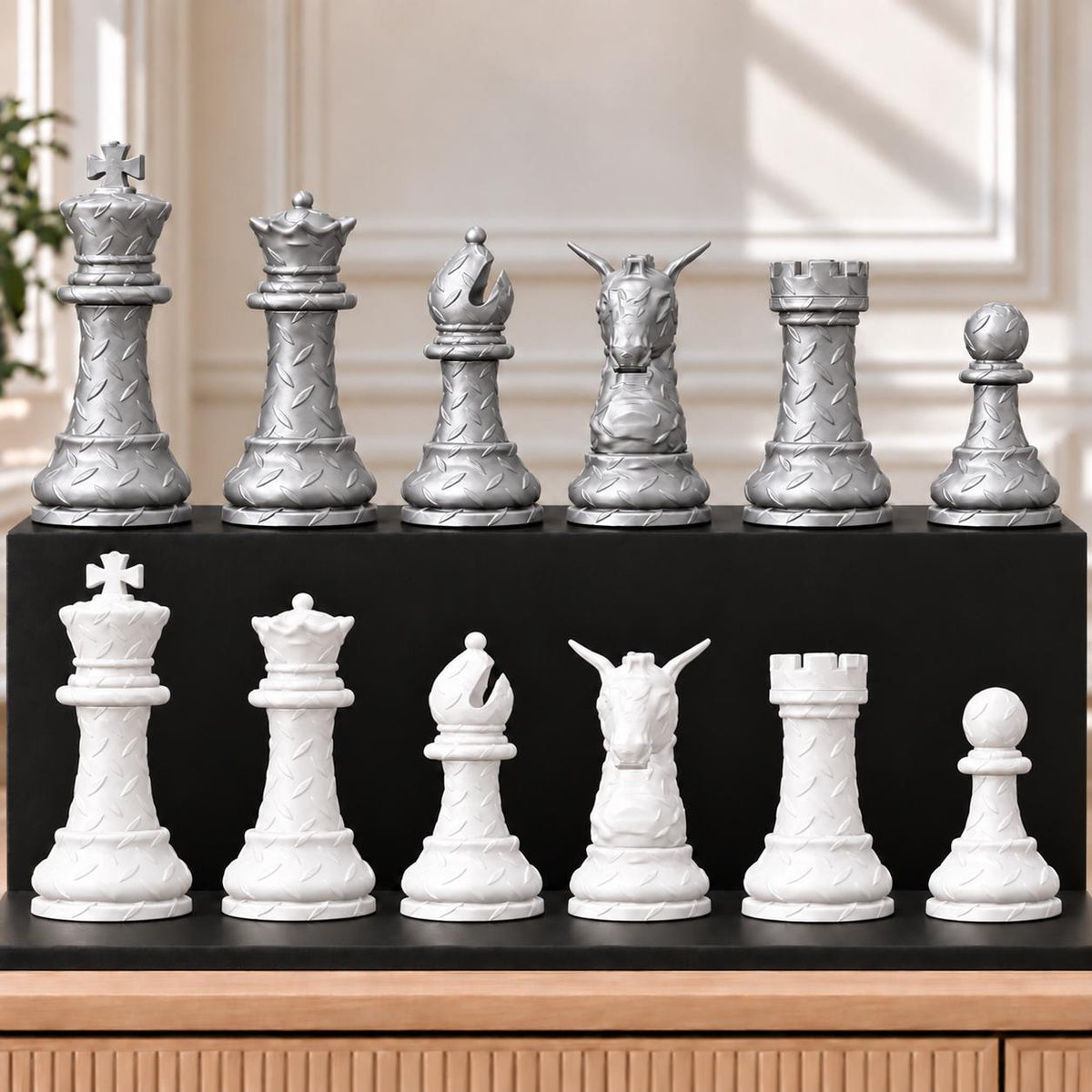 Diamond Plate – Staunton-Schachset mit 32 Figuren – Ansicht 9