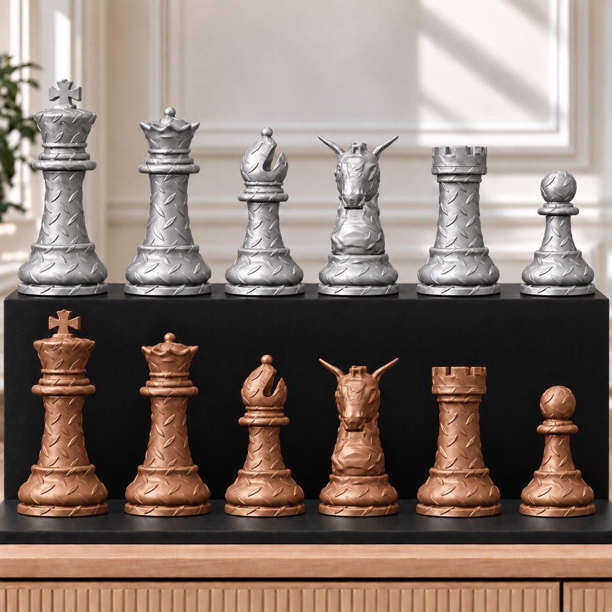 Diamond Plate – Staunton-Schachset mit 32 Figuren – Ansicht 10