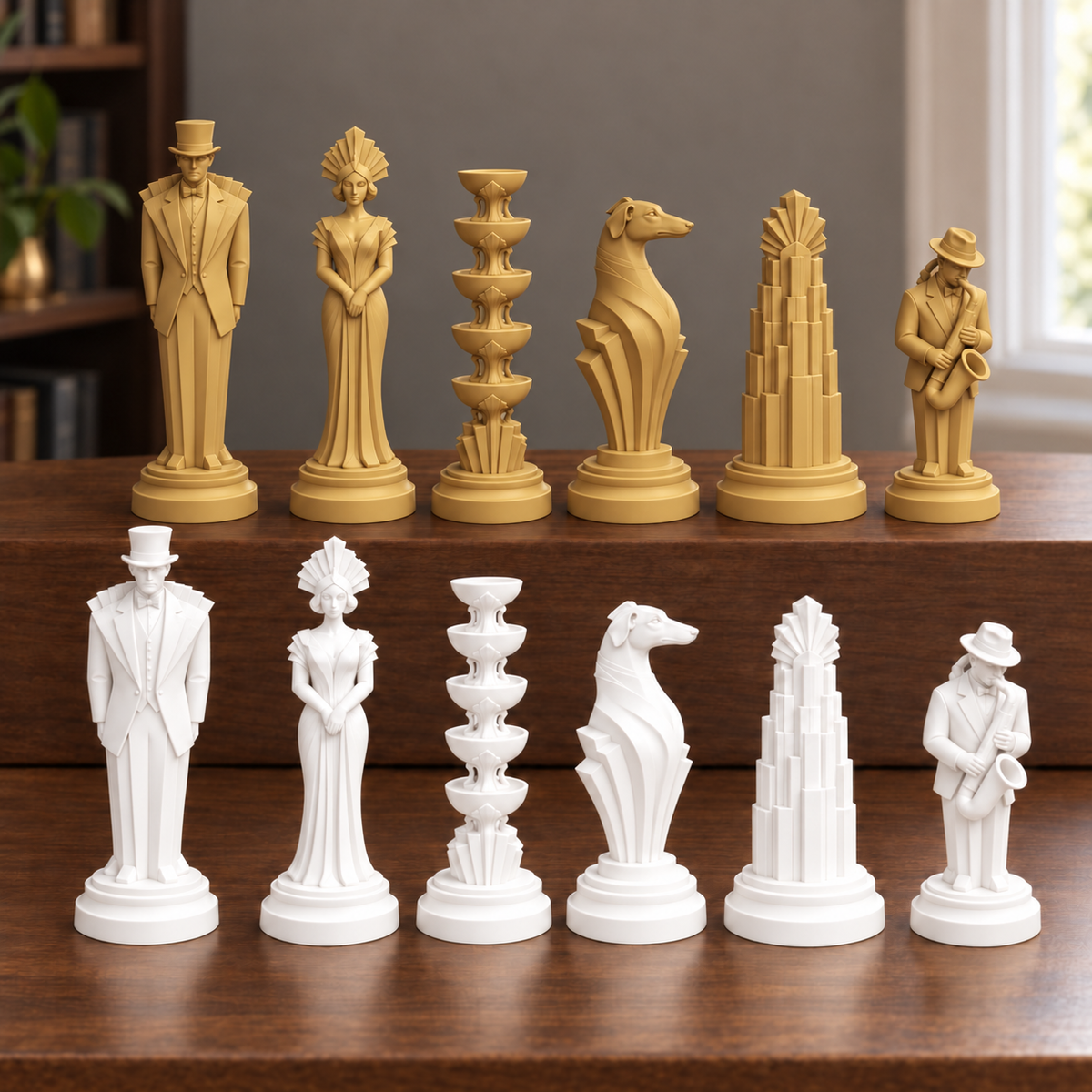 Art-déco-Ballsaal Schachfiguren – STL & 3MF Download – Ansicht 6