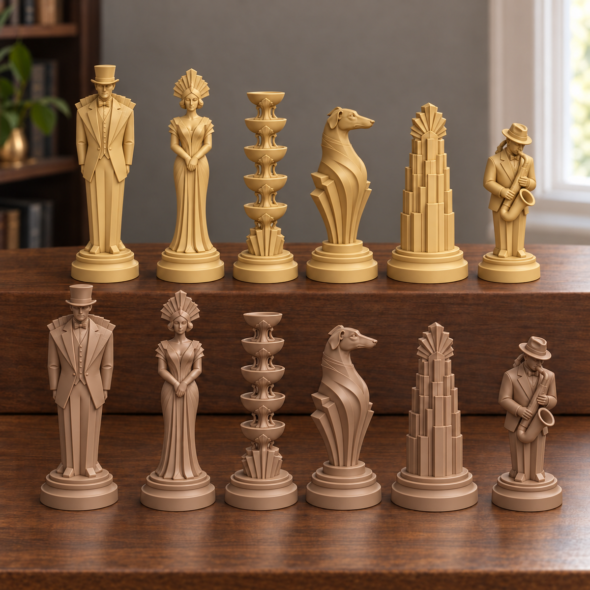Art-déco-Ballsaal Schachfiguren – STL & 3MF Download – Ansicht 7
