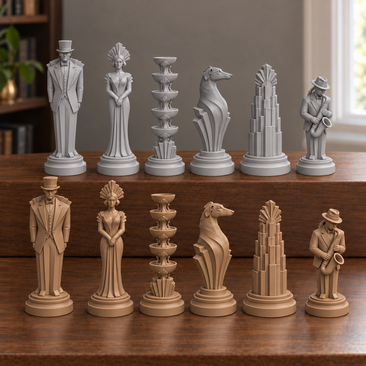 Art-déco-Ballsaal Schachfiguren – STL & 3MF Download – Ansicht 9