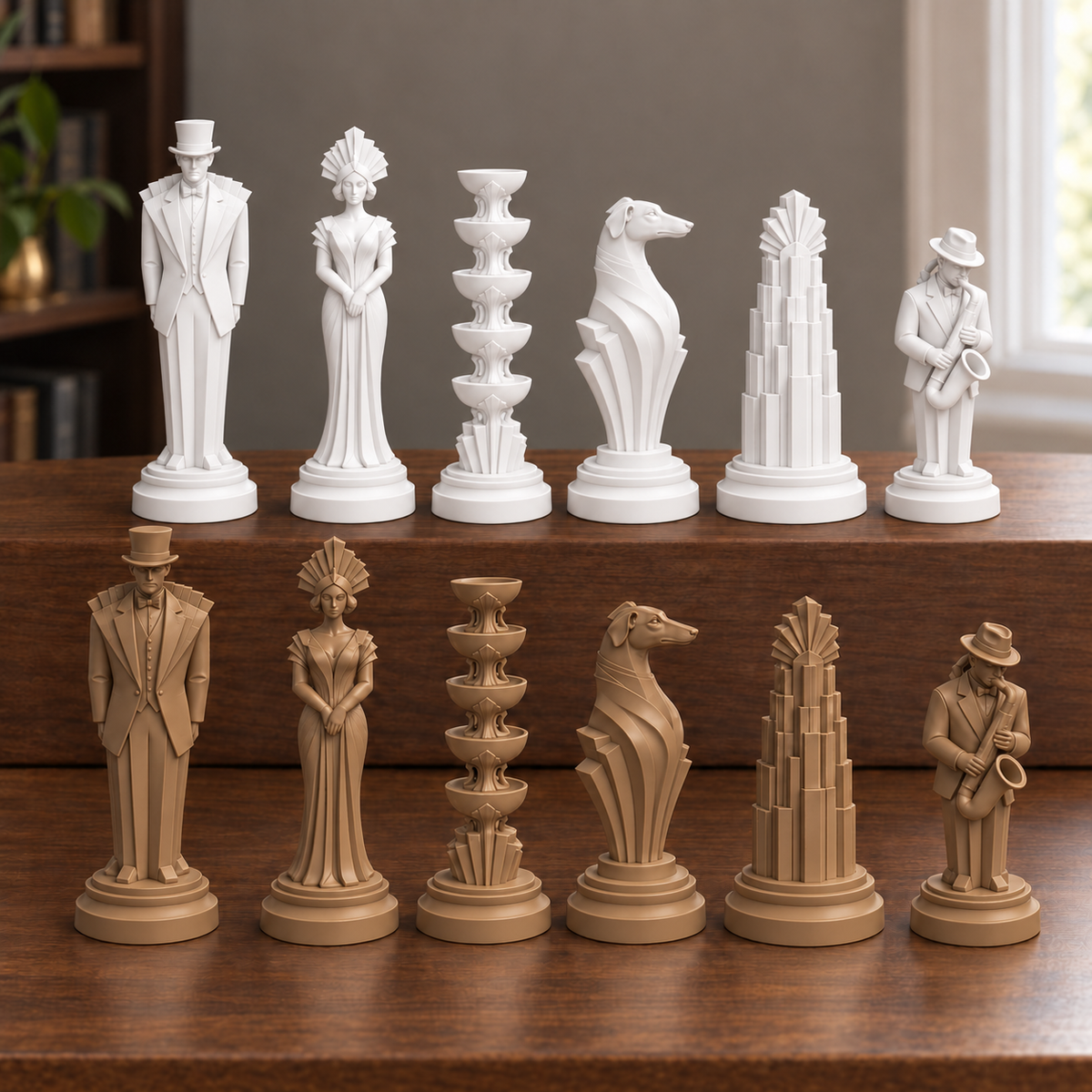 Art-déco-Ballsaal Schachfiguren – STL & 3MF Download – Ansicht 12