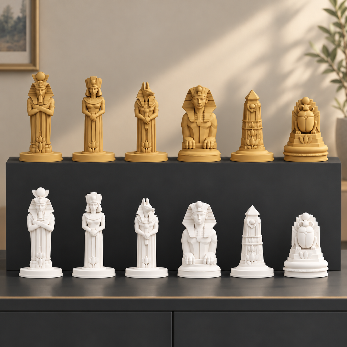 Art-déco-Ägypten Schachfiguren – STL & 3MF Download – Ansicht 6