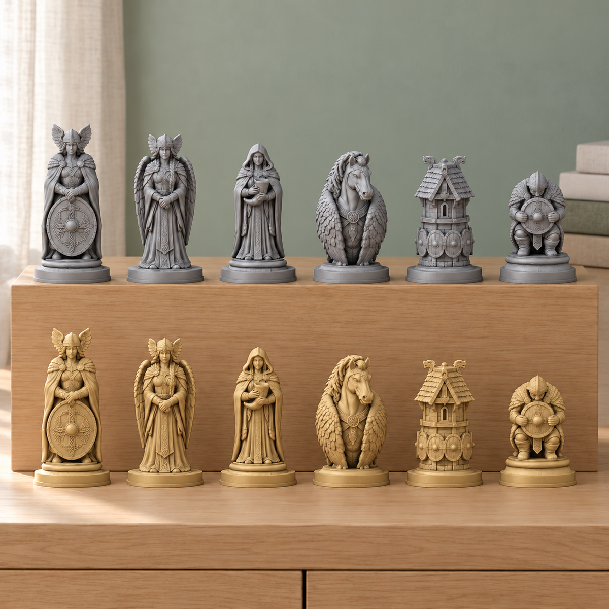 Nordische Walküren Schachfiguren – STL & 3MF Download – Ansicht 2