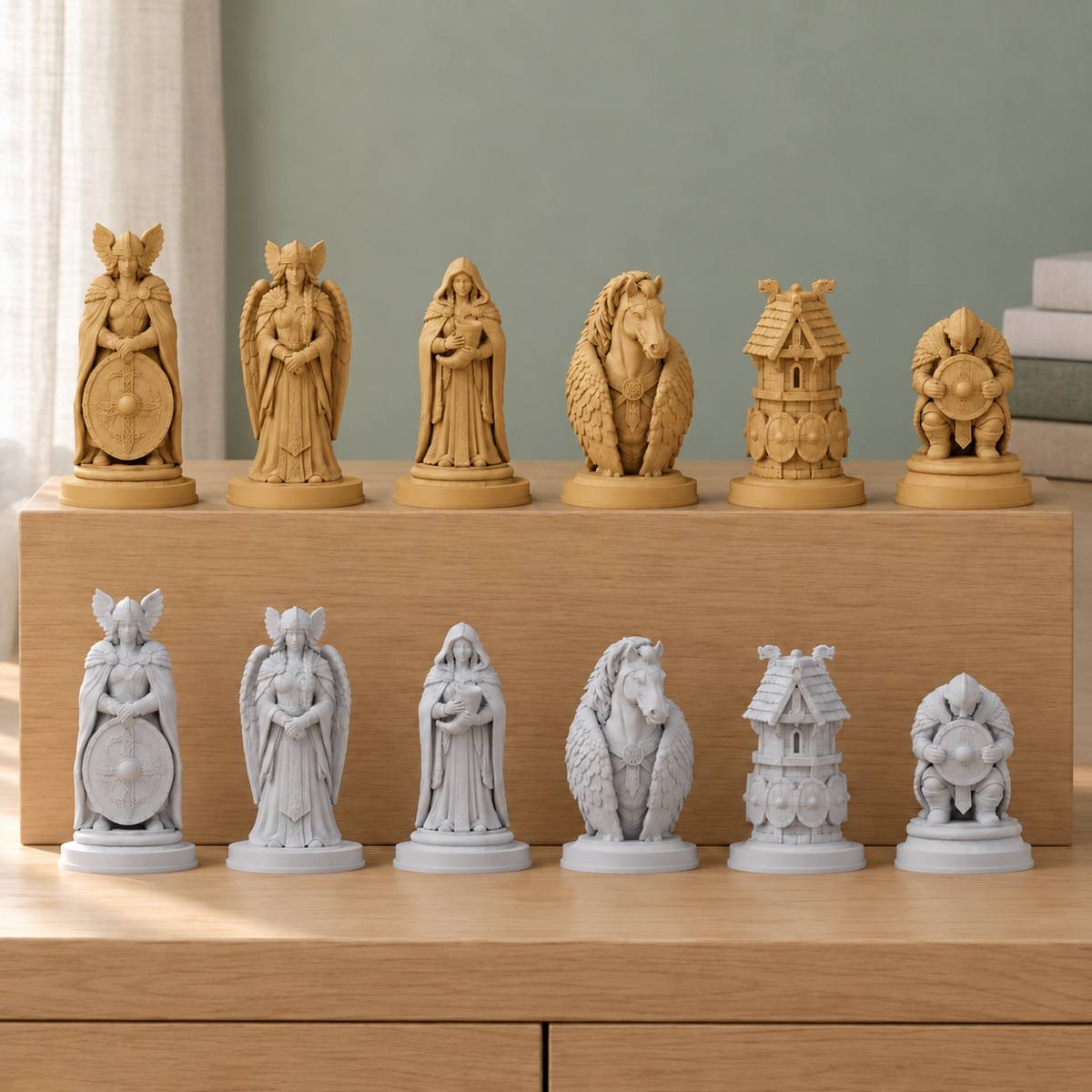 Nordische Walküren Schachfiguren – STL & 3MF Download – Ansicht 4