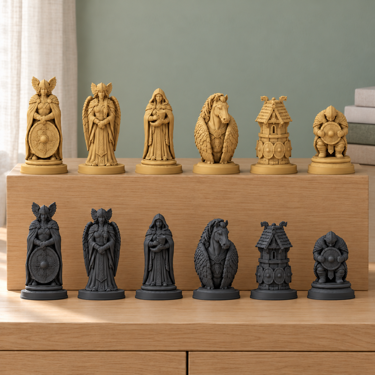 Nordische Walküren Schachfiguren – STL & 3MF Download – Ansicht 5