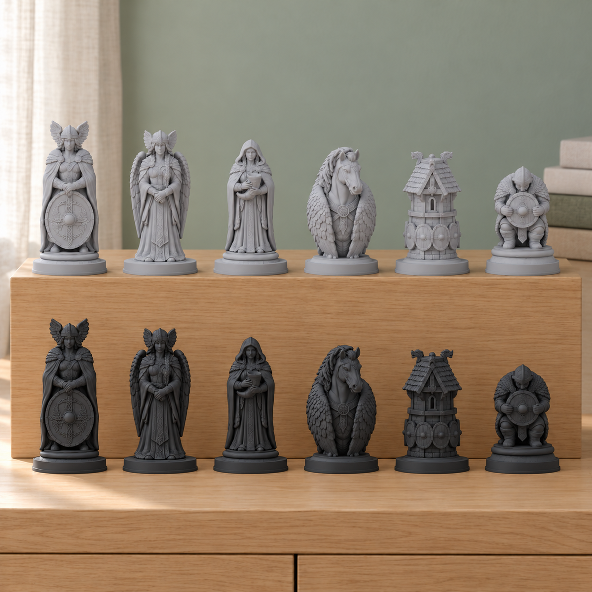 Nordische Walküren Schachfiguren – STL & 3MF Download – Ansicht 8