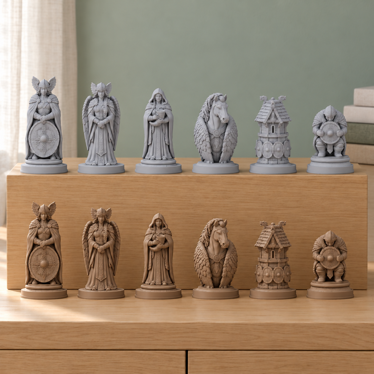 Nordische Walküren Schachfiguren – STL & 3MF Download – Ansicht 9