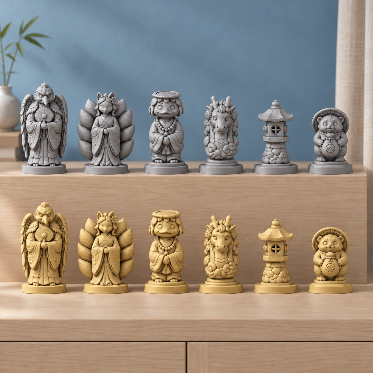 Yokai-Nacht Schachfiguren – STL & 3MF Download – Ansicht 2