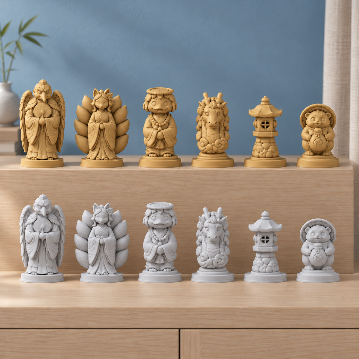 Yokai-Nacht Schachfiguren – STL & 3MF Download – Ansicht 4