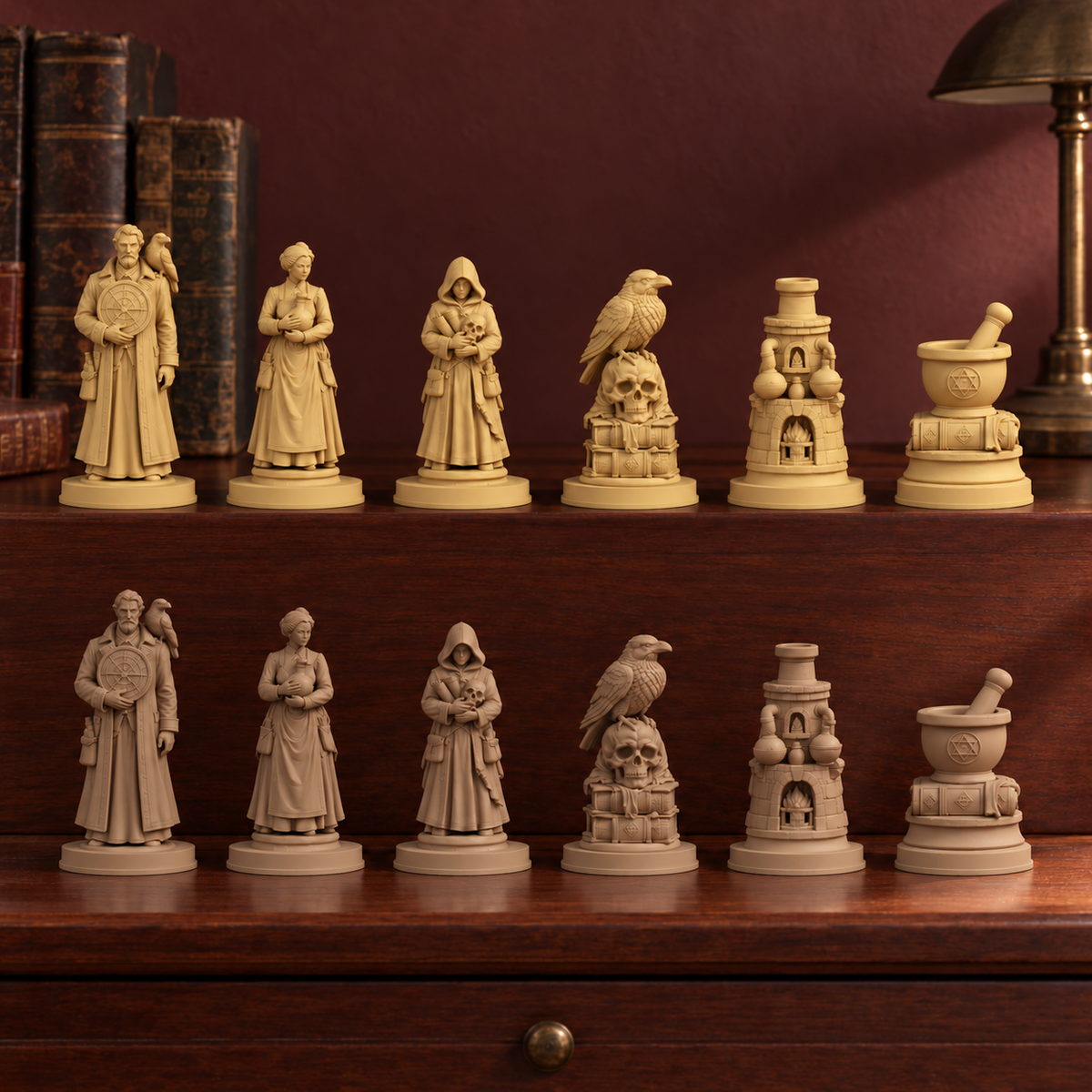 Dark Academia – Alchemie Schachfiguren – STL & 3MF Download – Ansicht 7