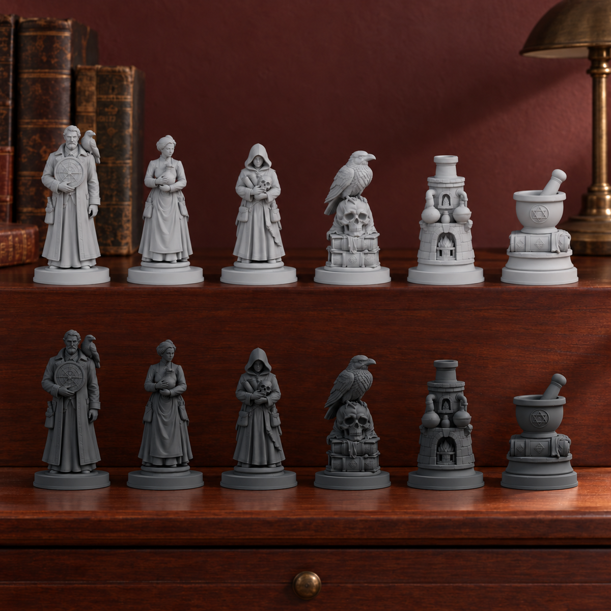 Dark Academia – Alchemie Schachfiguren – STL & 3MF Download – Ansicht 8