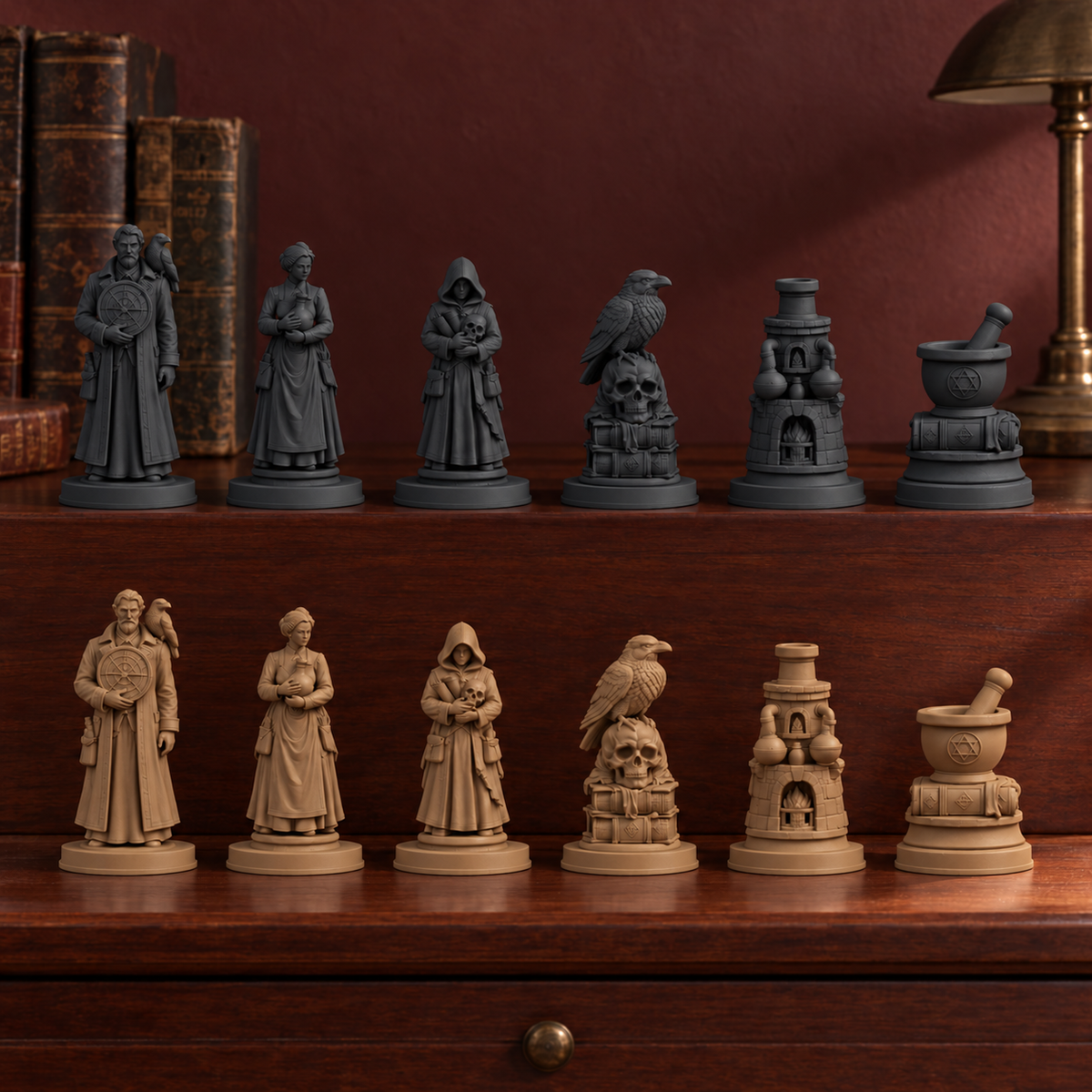 Dark Academia – Alchemie Schachfiguren – STL & 3MF Download – Ansicht 11