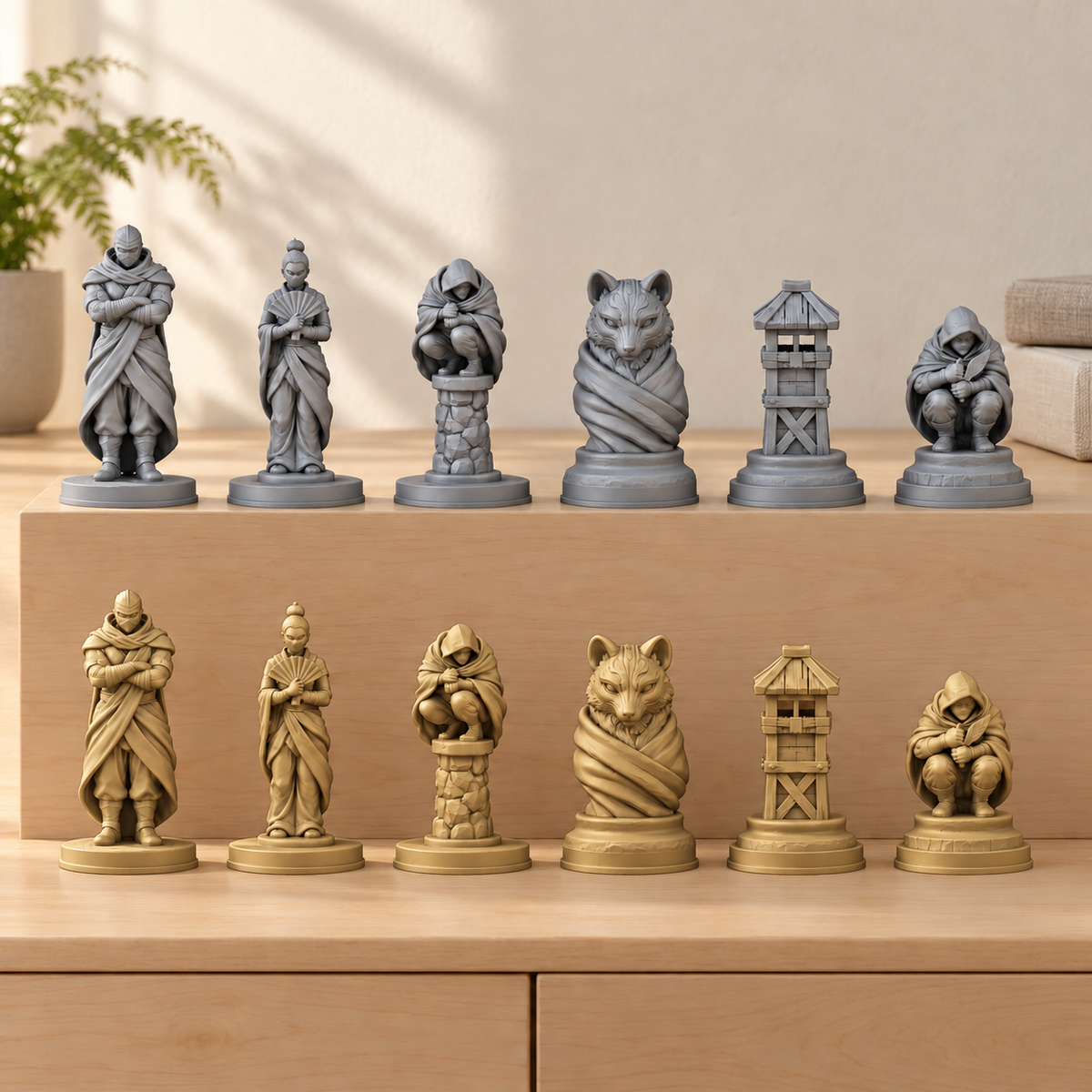 Ninja Schachfiguren – STL & 3MF Download – Ansicht 2