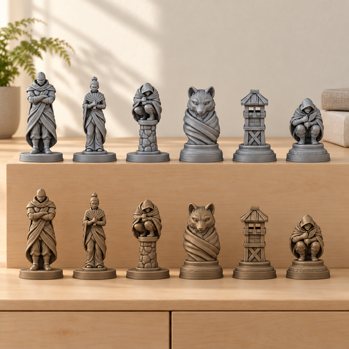 Ninja Schachfiguren – STL & 3MF Download – Ansicht 3