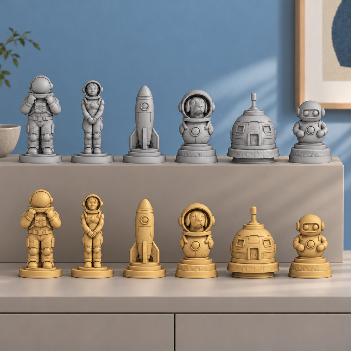 Raumfahrt Schachfiguren – STL & 3MF Download – Ansicht 2